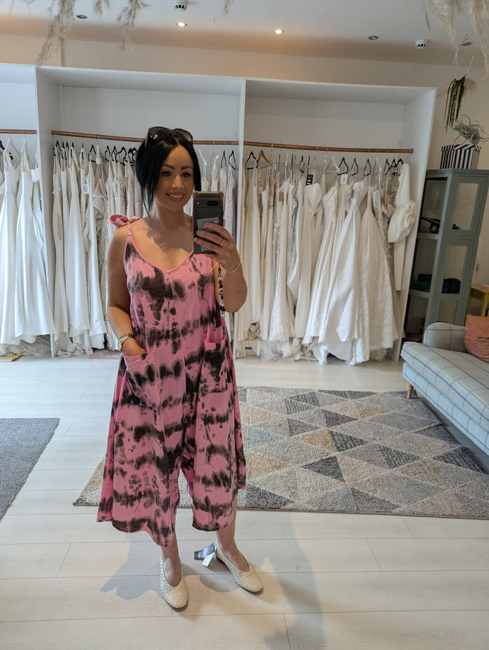 My Story pink tie dye jumpsuit M/L