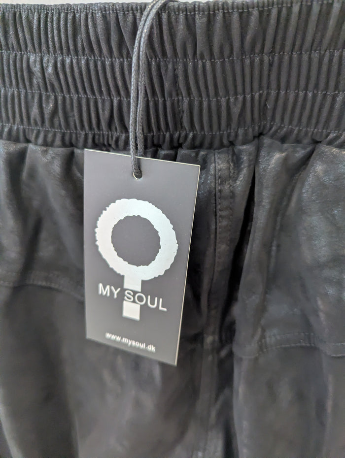 MySoul black shiny joggers L NWR RRP £119