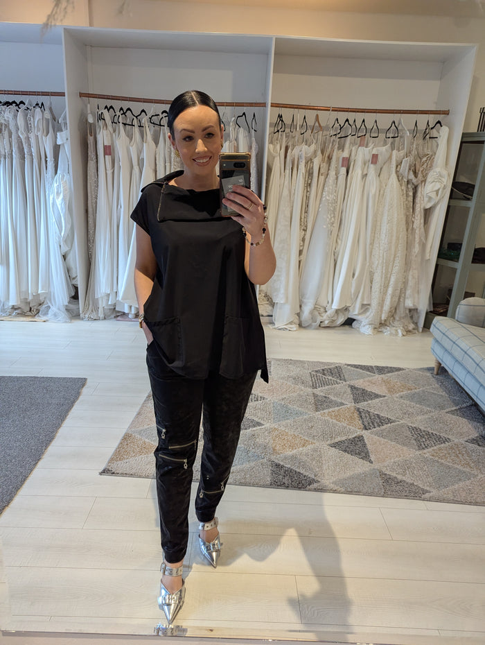 MySoul black shiny joggers L NWR RRP £119