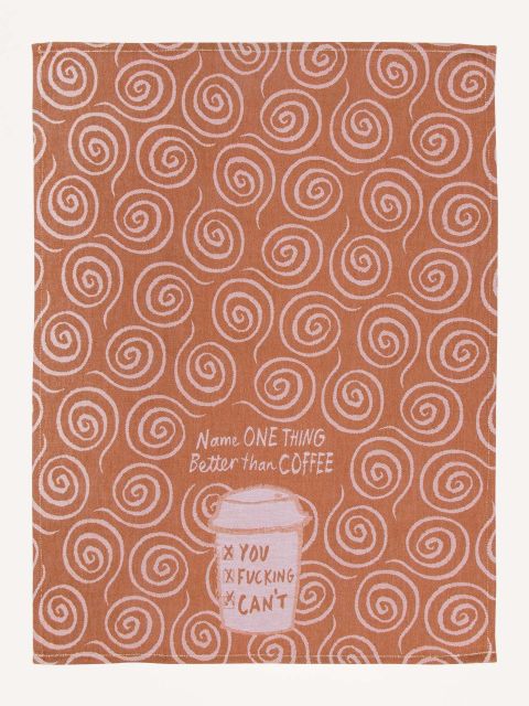 Name One Thing Better Than Coffee - Woven Dish Towel BLUEQ