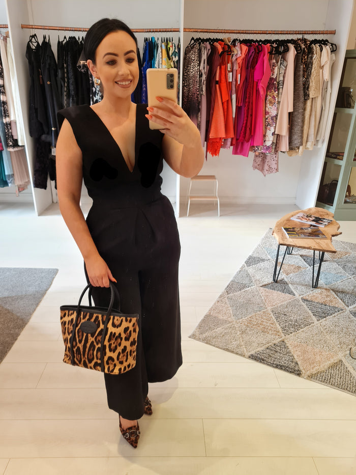 Nasty Gal black structured jumpsuit M