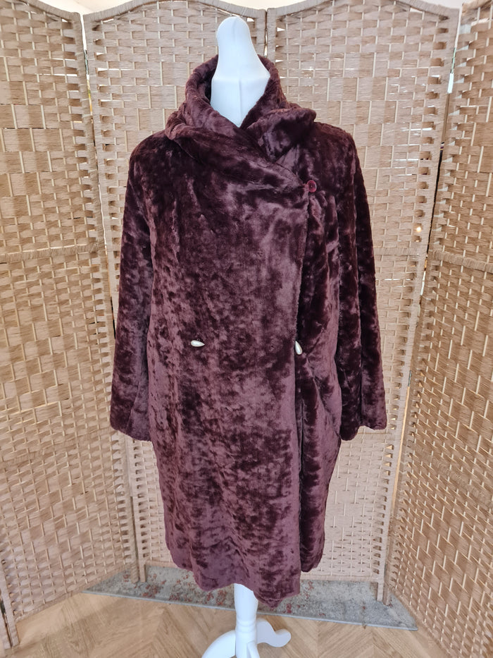 Nathalie Chaize Brown Faux Fur Coat 38