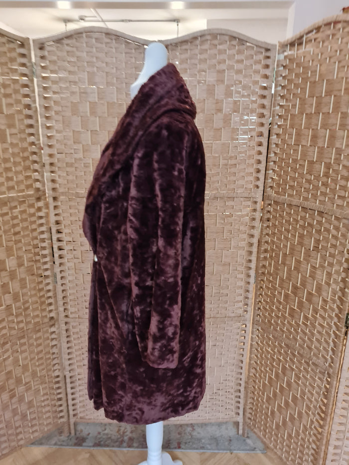Nathalie Chaize Brown Faux Fur Coat 38