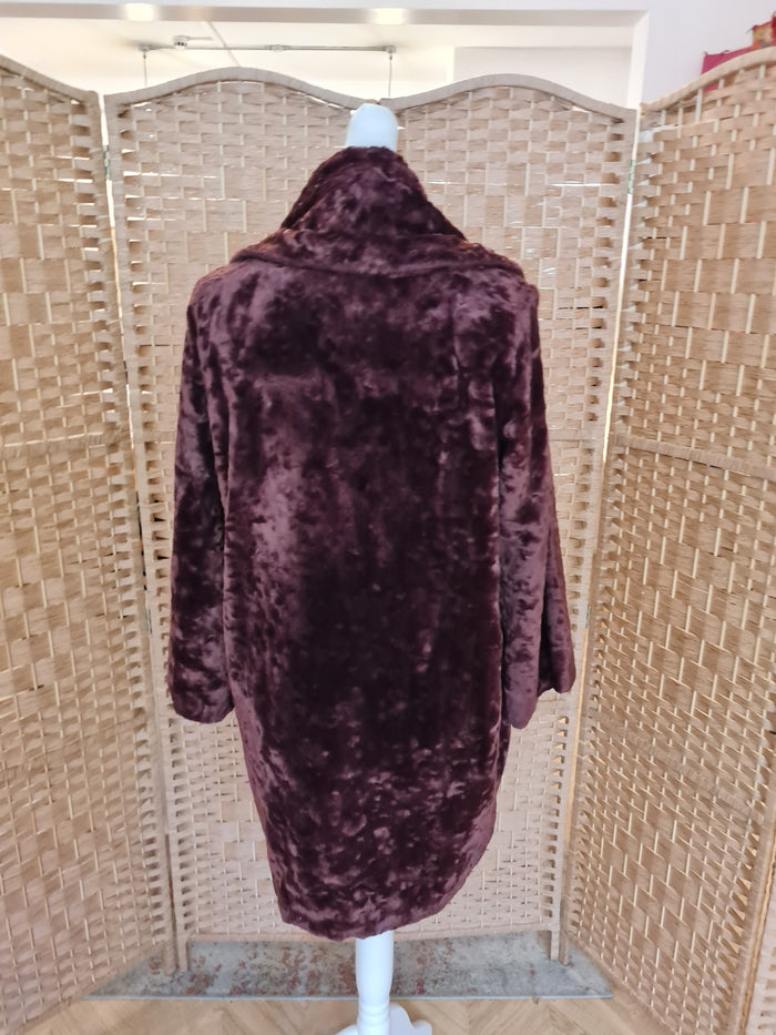 Nathalie Chaize Brown Faux Fur Coat 38