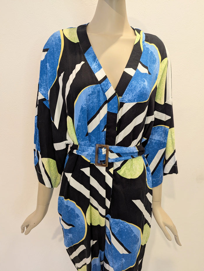 Native Youth Navy Multi Jumpsuit M NWT