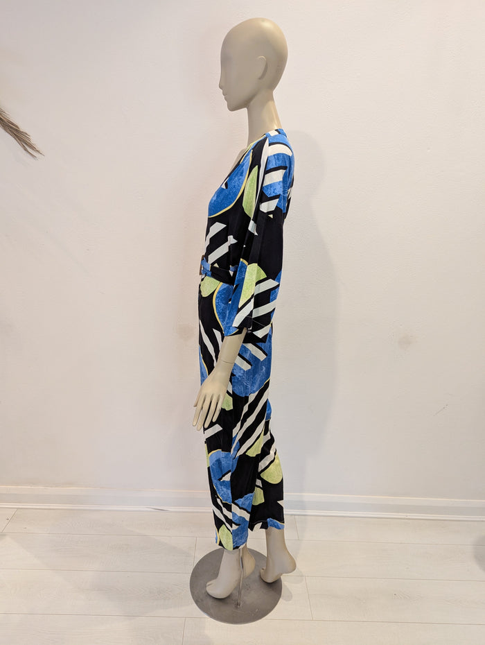 Native Youth Navy Multi Jumpsuit M NWT