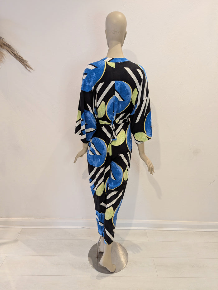 Native Youth Navy Multi Jumpsuit M NWT