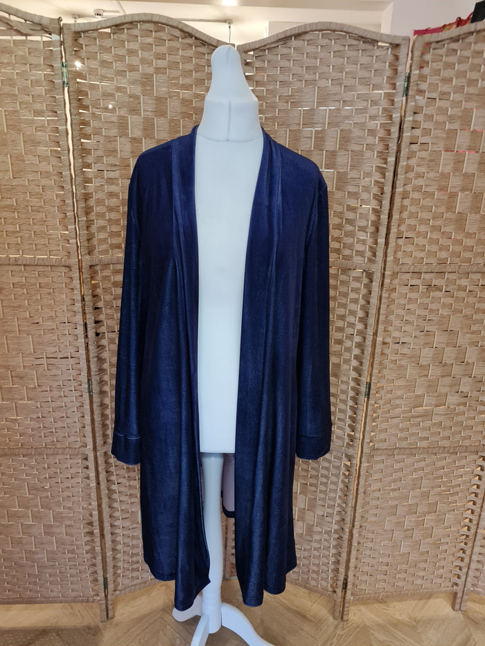 Navy Velvet Long cardigan L