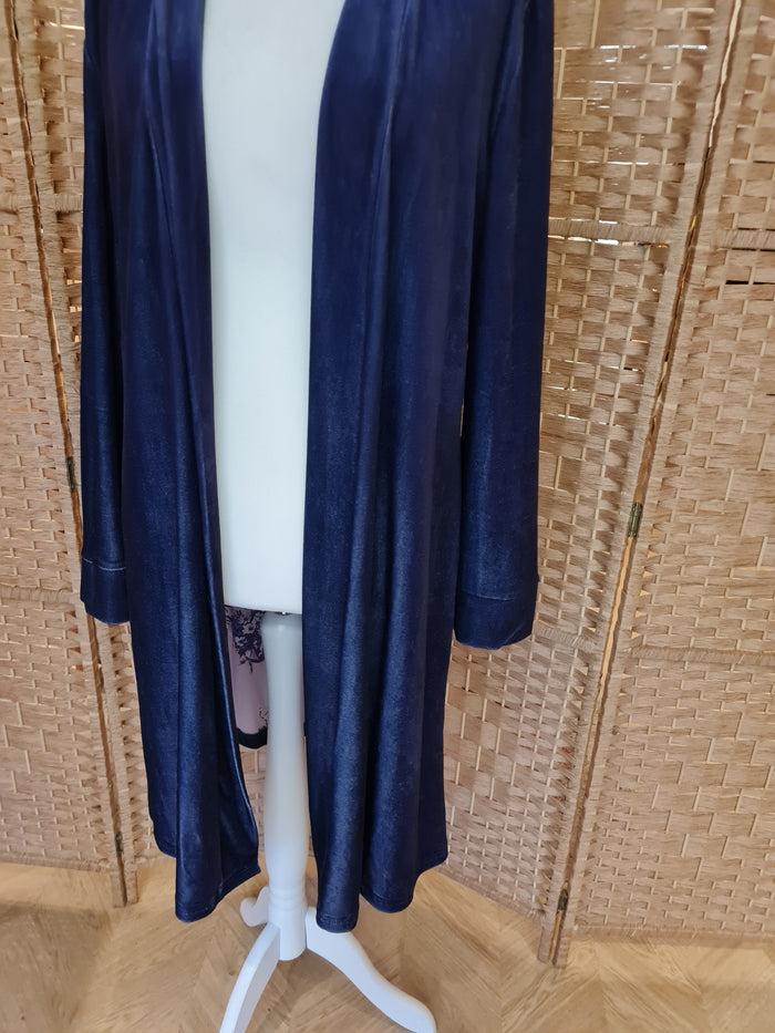 Navy Velvet Long cardigan L