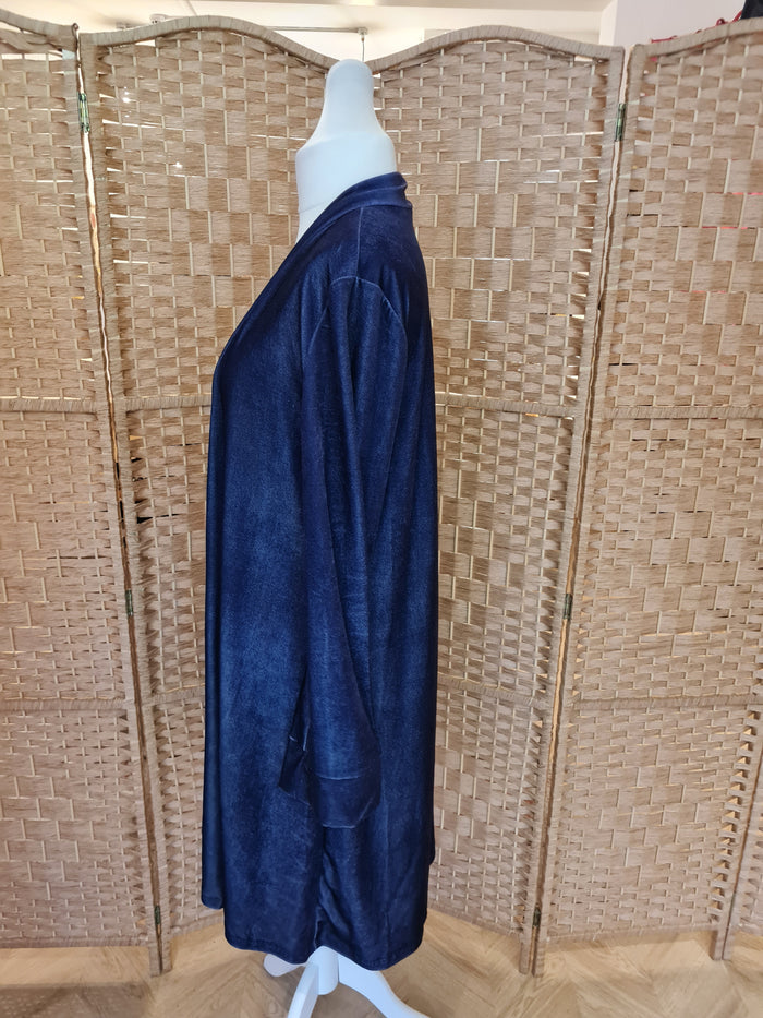 Navy Velvet Long cardigan L