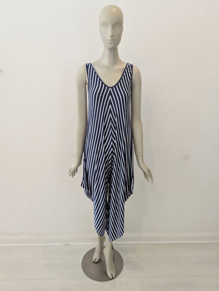 Navy White Stripe Jumpsuit M/ L