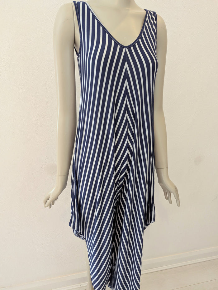 Navy White Stripe Jumpsuit M/ L