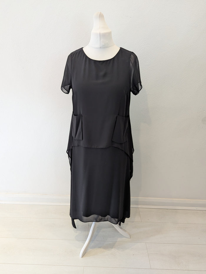 Naya Black Chiffon Dress 12/14