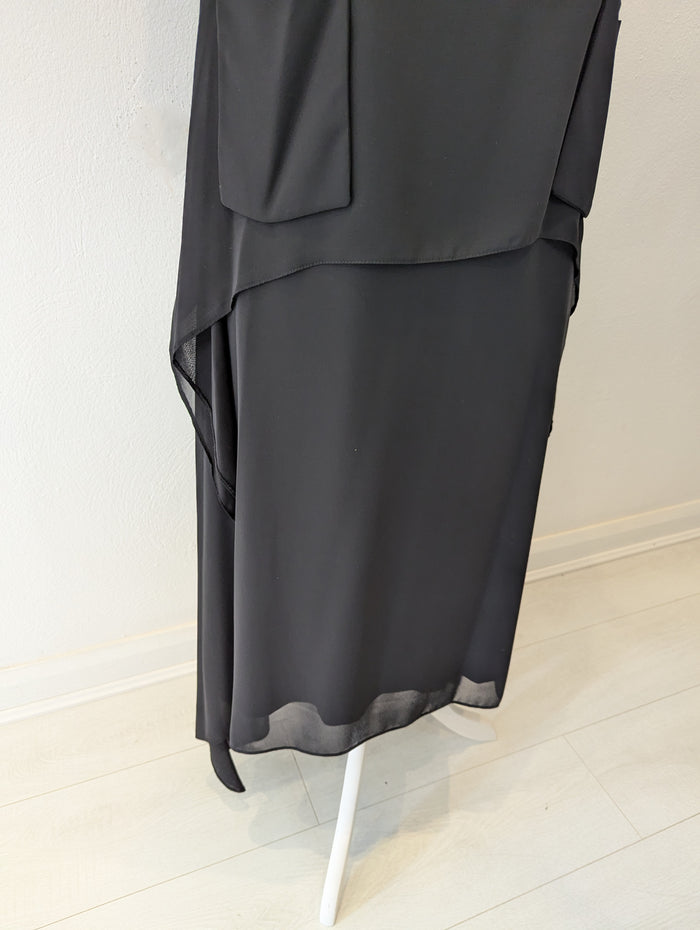 Naya Black Chiffon Dress 12/14
