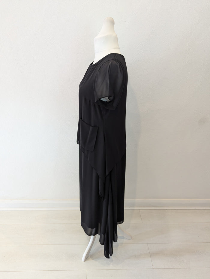 Naya Black Chiffon Dress 12/14