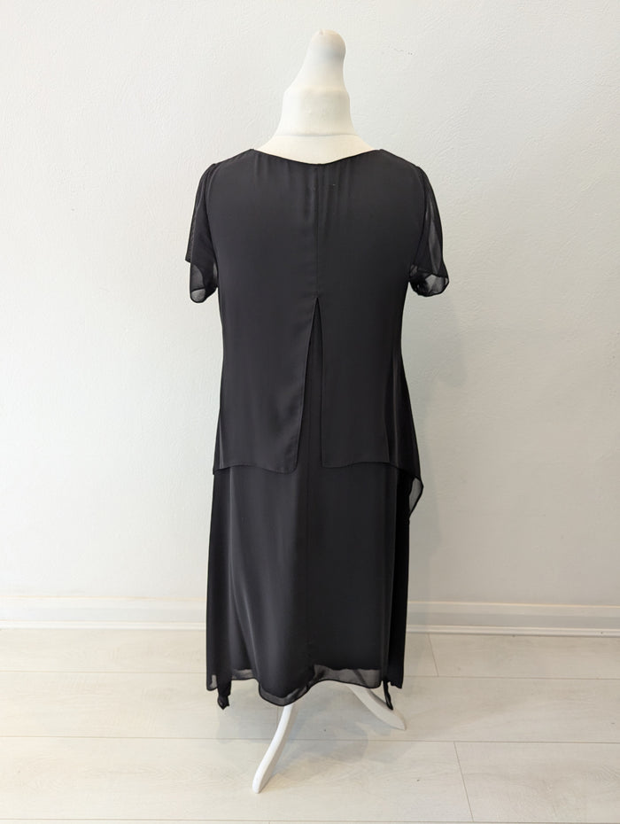 Naya Black Chiffon Dress 12/14