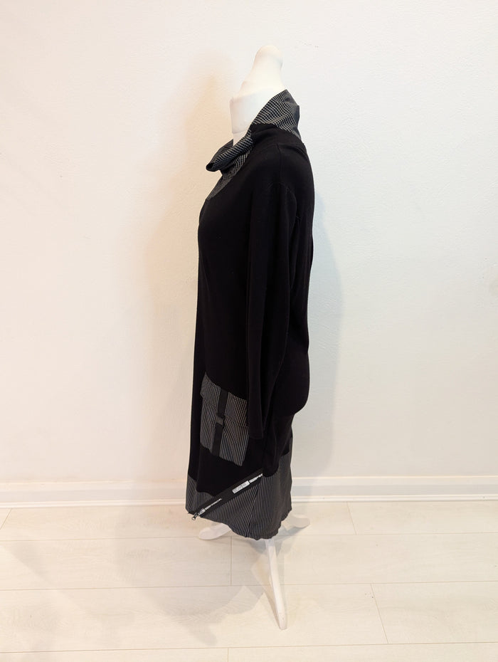 Naya Black Stripe Dress M