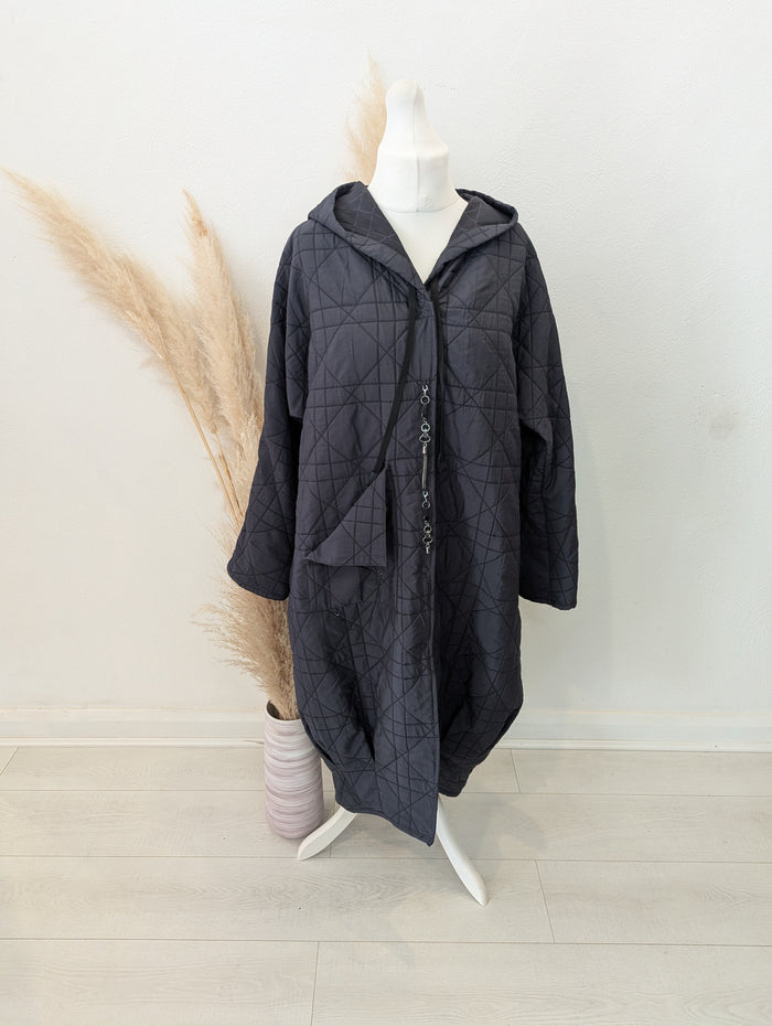 Naya Charcoal Quilted Coat Size 2