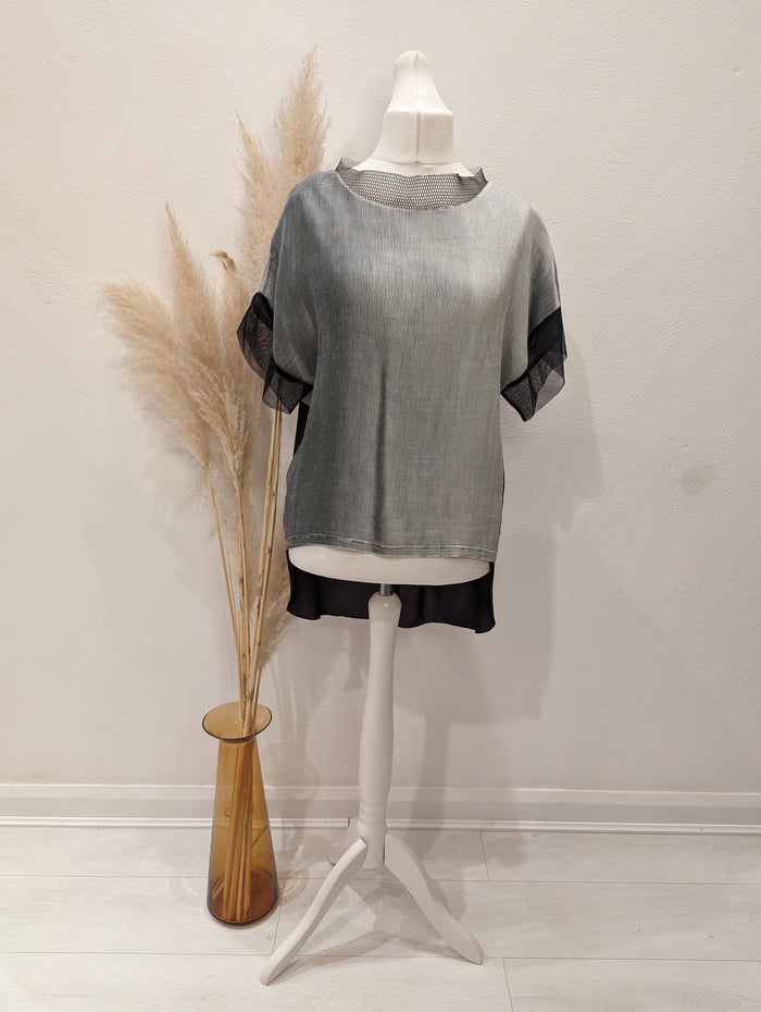 Naya Grey Mesh Tunic L