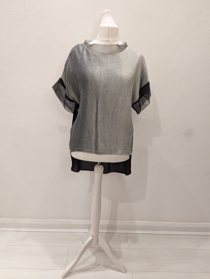 Naya Grey Mesh Tunic L