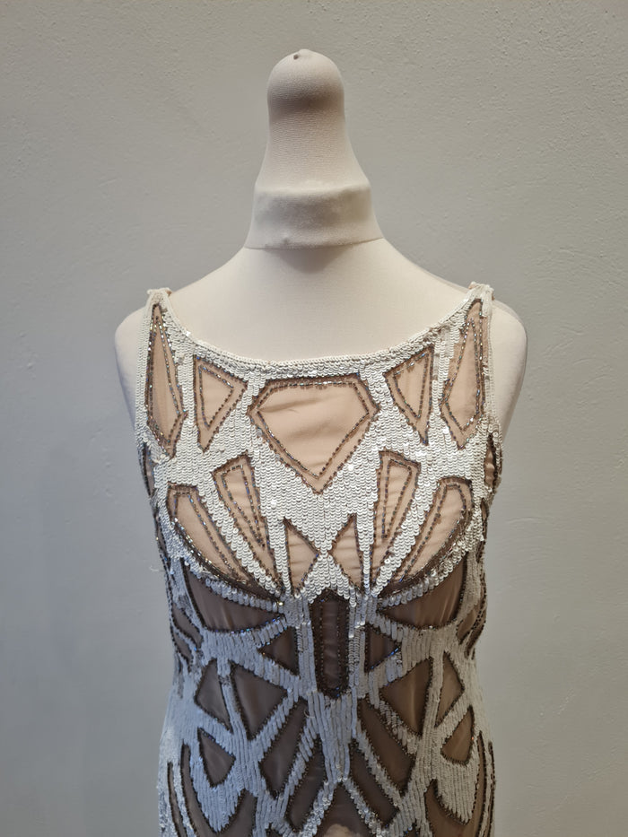 Needle & Thread Cream/Nude Sequin Dress 8