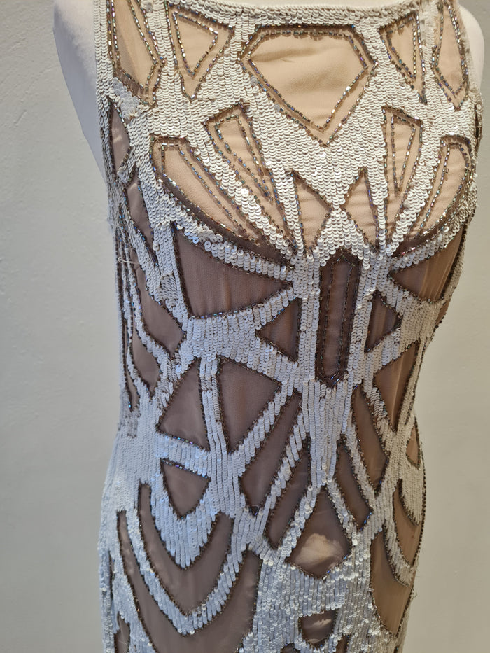 Needle & Thread Cream/Nude Sequin Dress 8