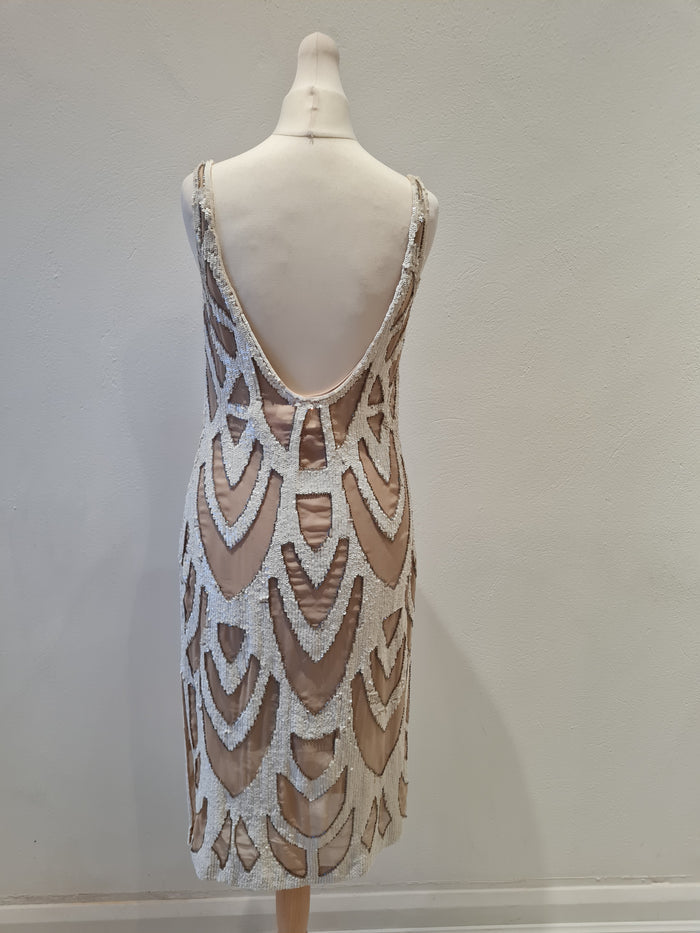 Needle & Thread Cream/Nude Sequin Dress 8