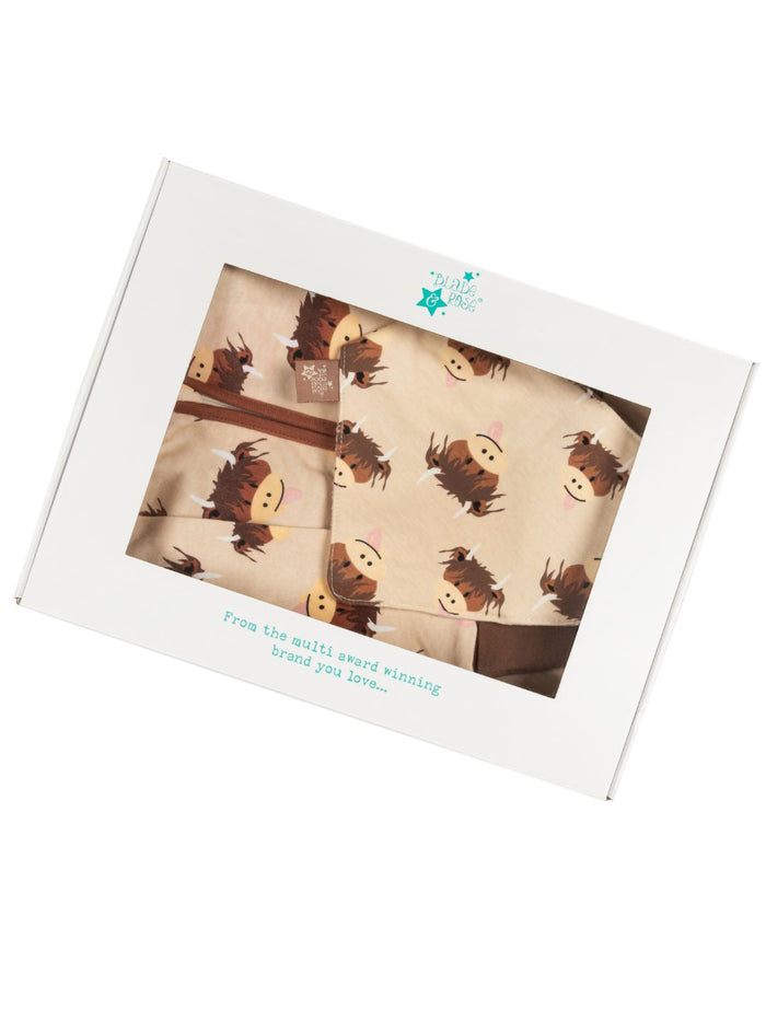 Neutral Highland Cow Romper Gifting Set