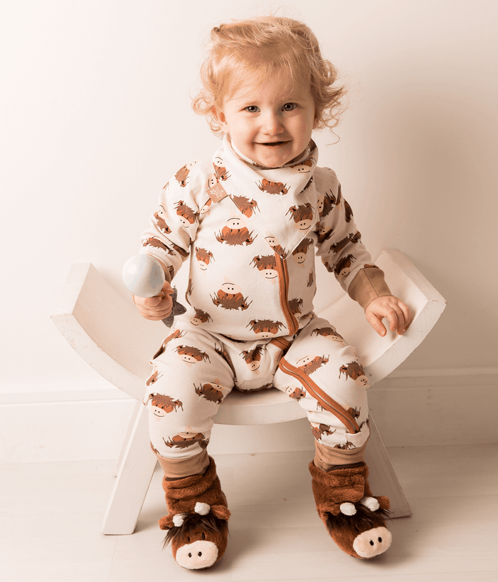 Neutral Highland Cow Romper Gifting Set