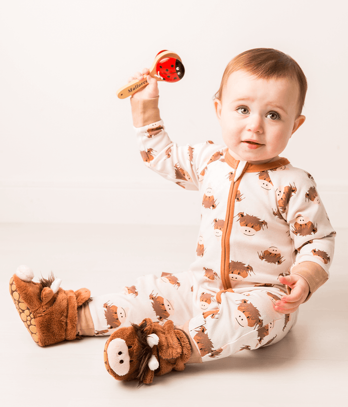 Neutral Highland Cow Romper Gifting Set