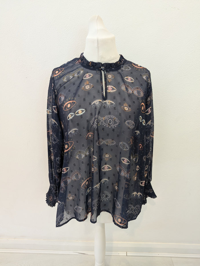 Never fully dressed eye print top NWT 10