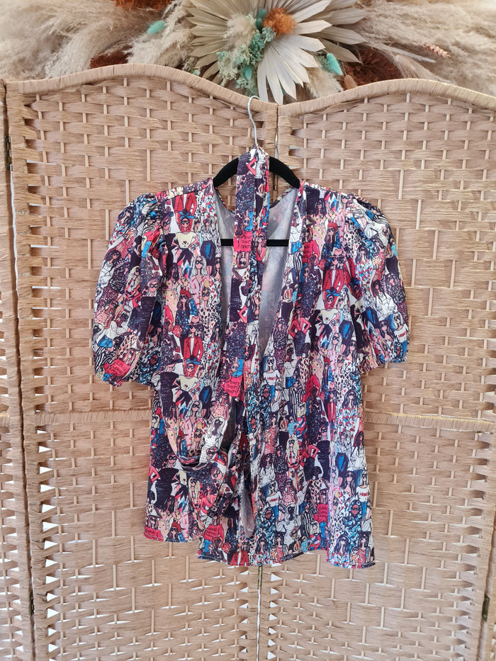 Never Fully Dressed printed wrap top 18