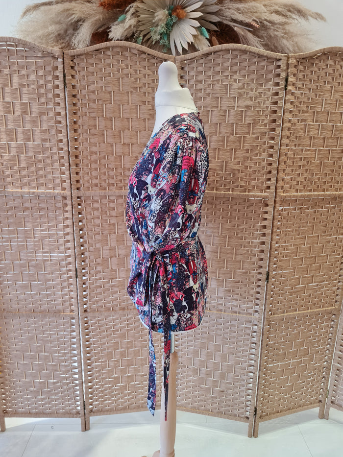 Never Fully Dressed printed wrap top 18