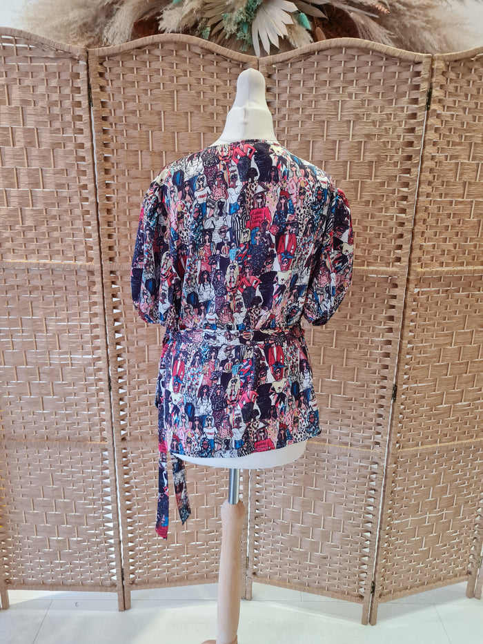 Never Fully Dressed printed wrap top 18