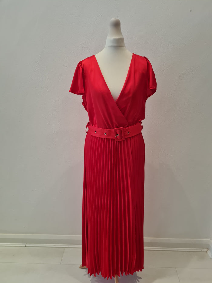 New Look Red Pleat Dress 8 NEW RRP £28