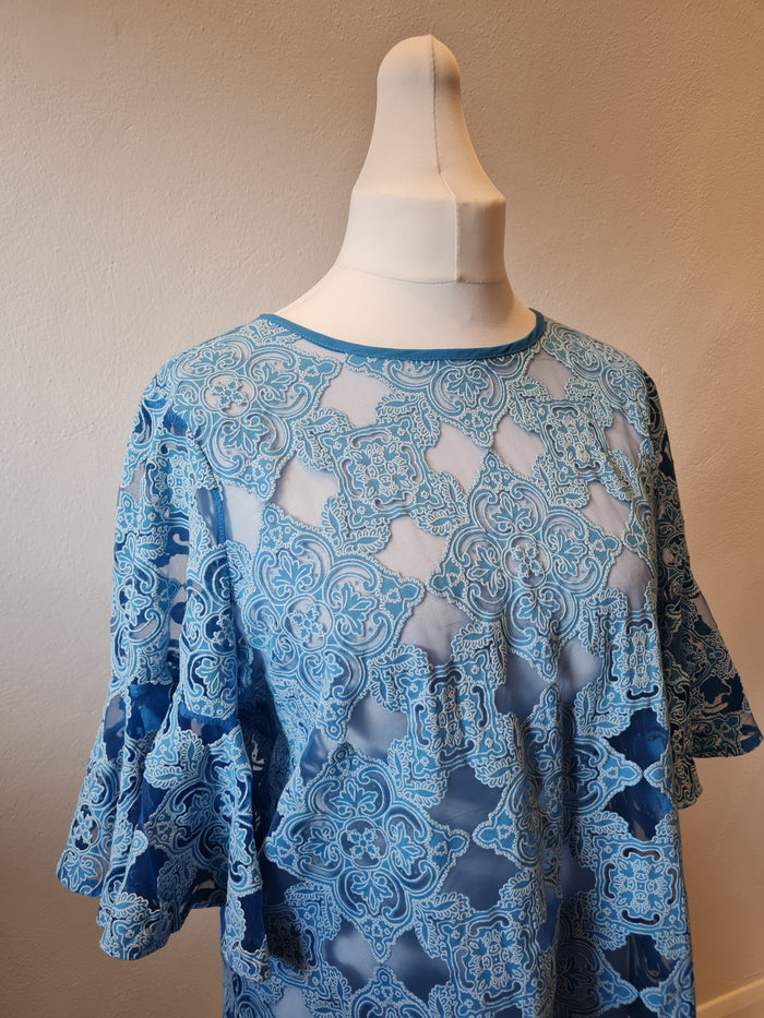 Next Blue ruffle sleeve top 16