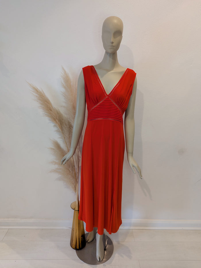 Next Red Crochet Trim Dress 12