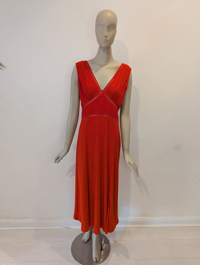 Next Red Crochet Trim Dress 12