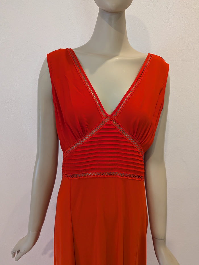 Next Red Crochet Trim Dress 12