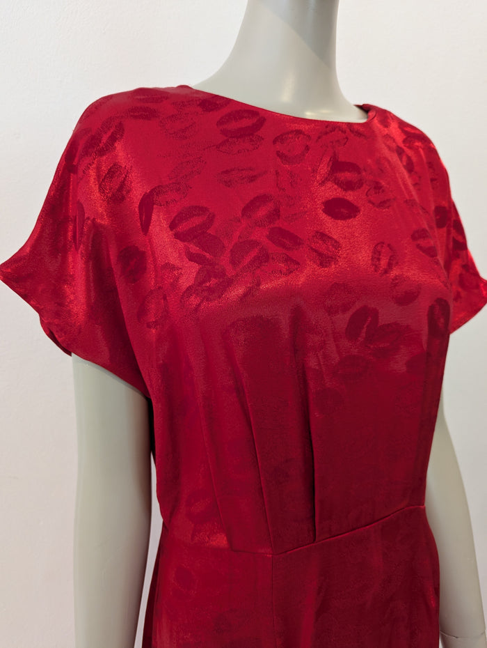 NFD red kiss print dress 10 NWT RRP £99