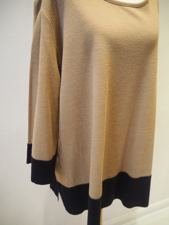 Nina Leonard Camel & Black Tunic Size 3xl