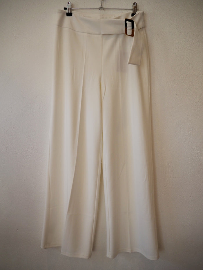 Nina Leonard White Wide Leg Trouser Size 14