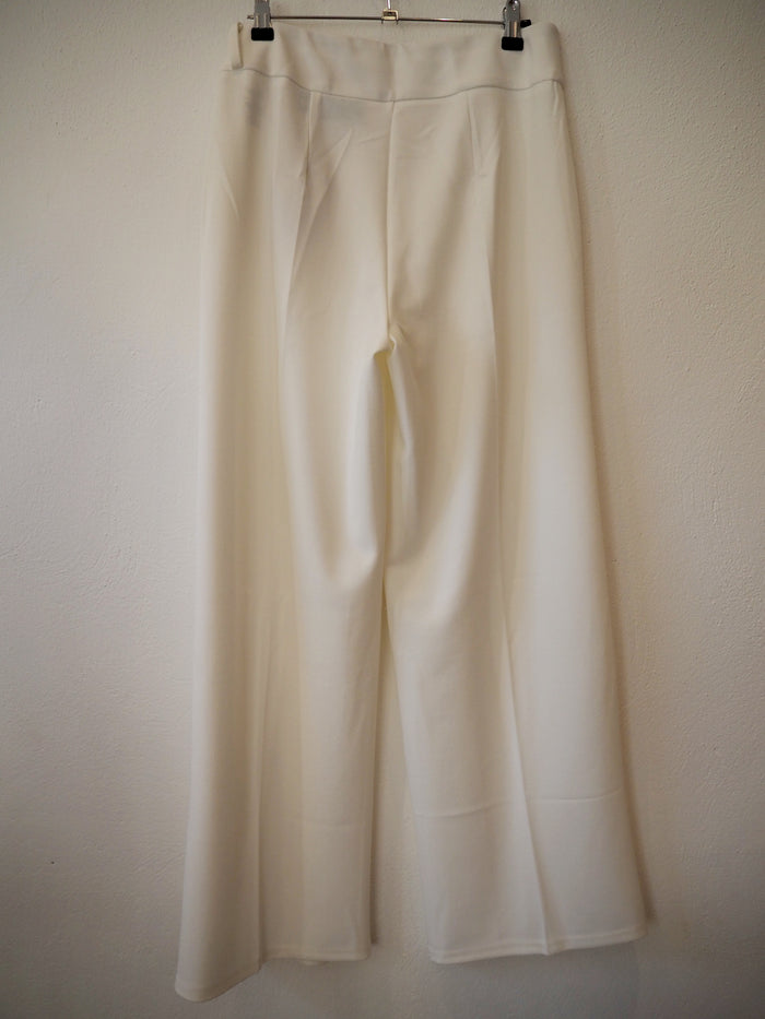 Nina Leonard White Wide Leg Trouser Size 14