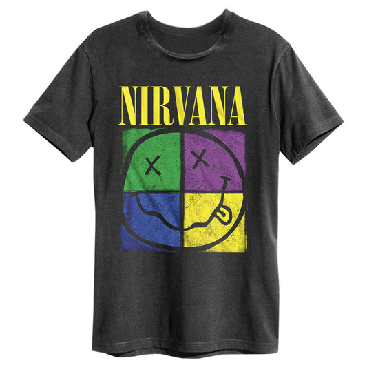 Nirvana T-Shirt - Four Square smiley Amplified