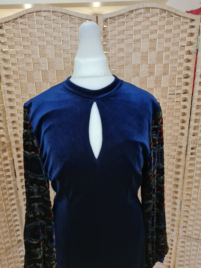 Nissa Navy Velvet Dress 10