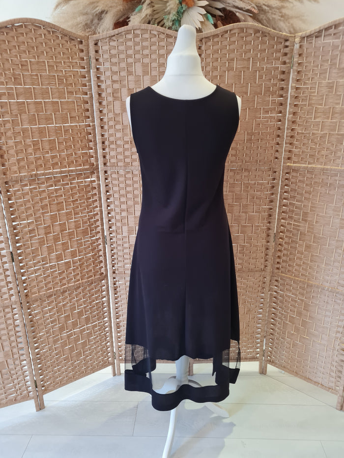 NIYA Black Sheer Hem Dress Medium
