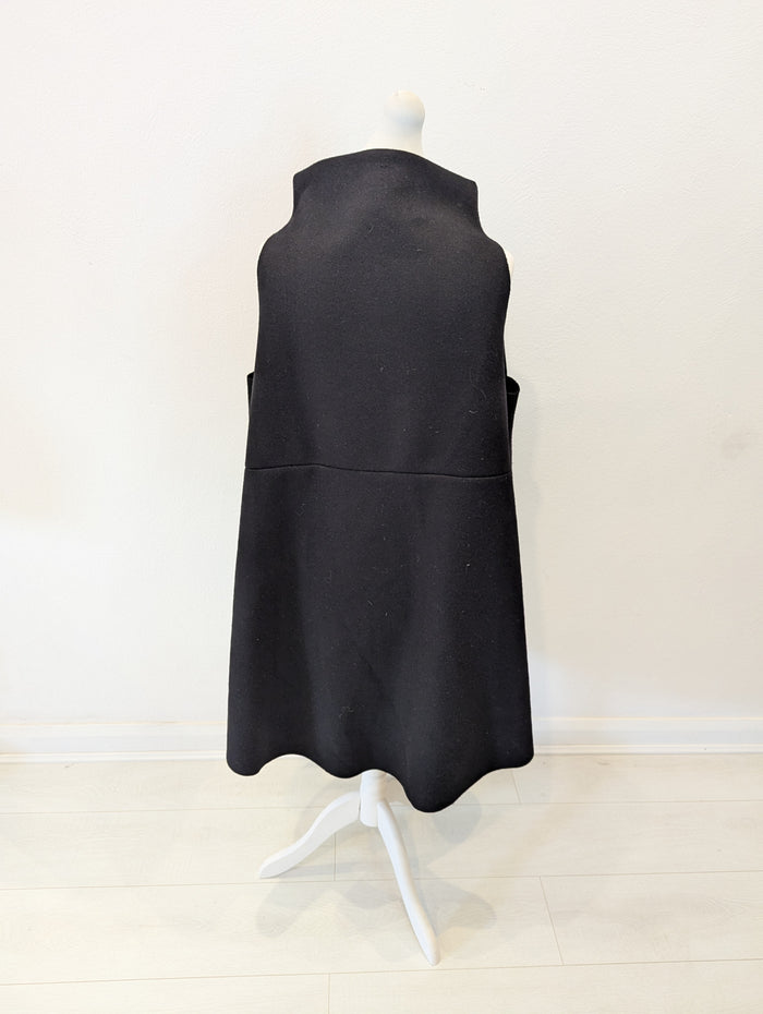 No Label Black Funnel Neck Oversized Vest