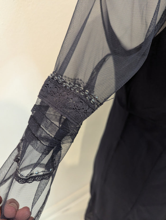 NoaNoa grey chiffon overlay dress M