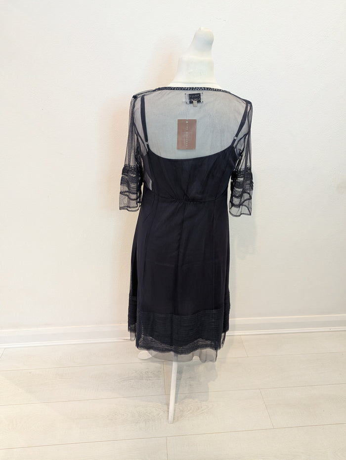 NoaNoa grey chiffon overlay dress M