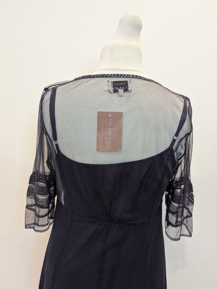 NoaNoa grey chiffon overlay dress M
